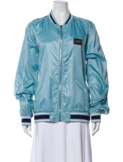Pre-owned Dolce & Gabbana Nylon Bomber Jacket In Blue