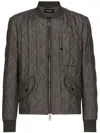 Dolce & Gabbana Quilted Bomber Jacket In Green