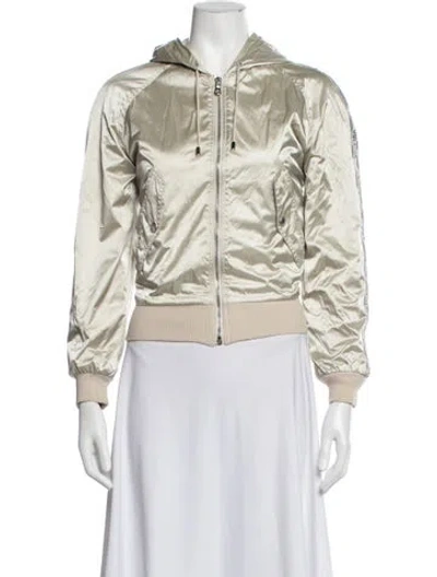 Pre-owned Dolce & Gabbana Nylon Bomber Jacket In Metallic/neutrals
