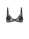 Dolce & Gabbana Tulle Triangle Bra W/ Lace Embroidery In Multi