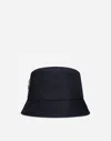 Dolce & Gabbana Nylon Bucket Hat With Branded Plate In Blue