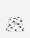 Dolce & Gabbana Nylon Bucket Hat With Dg Logo Print In Multicolor