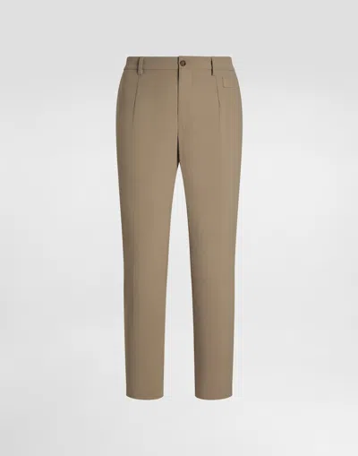 Dolce & Gabbana Nylon Canvas Trousers In Neutral