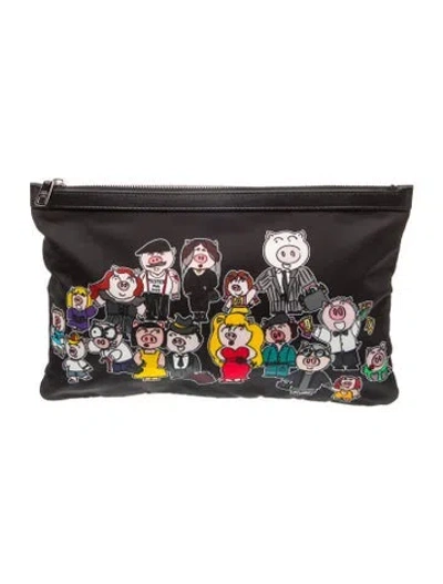 Pre-owned Dolce & Gabbana Nylon Clutch In Black