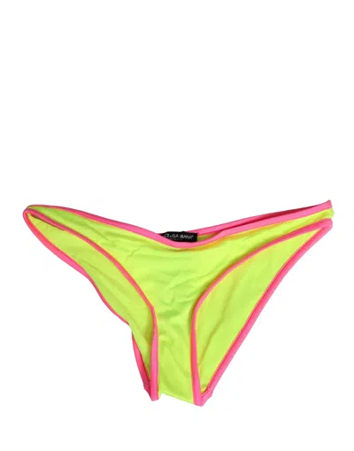 Dolce & Gabbana Nylon Color-block Bikini Bottom In Green