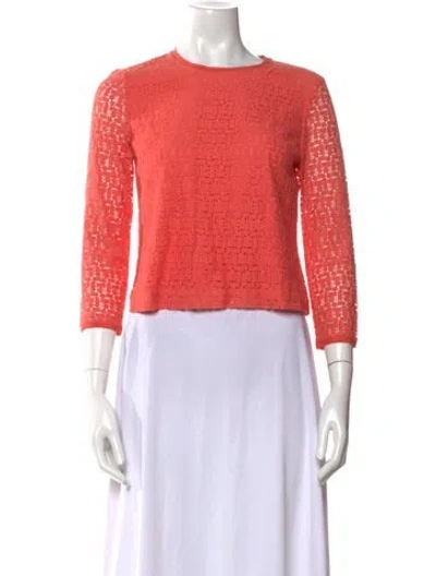 Pre-owned Dolce & Gabbana Nylon Crew Neck Crop Top In Orange