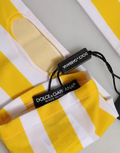 Dolce & Gabbana Nylon Fingerless Gloves In Yellow