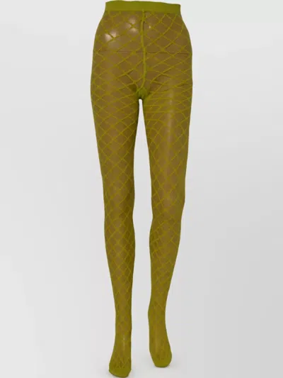 Dolce & Gabbana Nylon Fishnet Pantyhose In Green