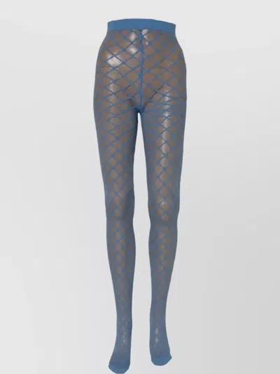 Dolce & Gabbana Nylon Fishnet Pantyhose In Blue