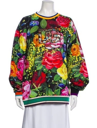 Pre-owned Dolce & Gabbana Nylon Floral Print Sweatshirt In Multi