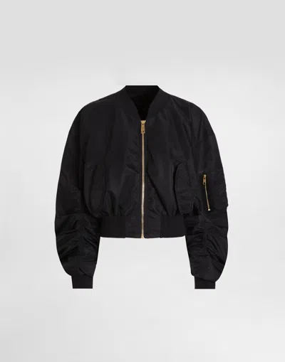Dolce & Gabbana Nylon Gabardine Jacket In Black