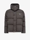 Dolce & Gabbana Men Nylon Hooded Down Jacket In Gray