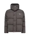 Dolce & Gabbana Men Nylon Hooded Down Jacket In Gray