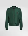 Dolce & Gabbana Nylon Jacket With Branded Tag In Green