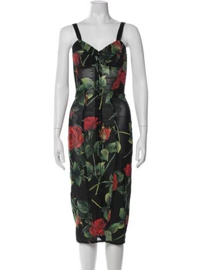 Pre-owned Dolce & Gabbana Nylon Knee-length Dress In Black