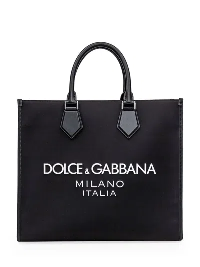 Dolce & Gabbana Nylon Large Tote Bag In Black