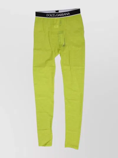 Dolce & Gabbana Nylon Logo Lace Leggings Pants Underwear