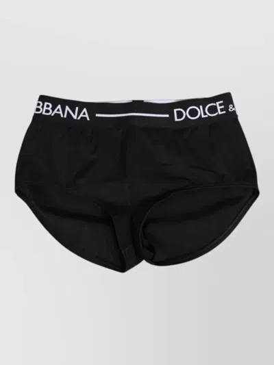 Dolce & Gabbana Nylon Logo Waistband Shorts Underwear In Black