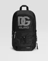 Dolce & Gabbana Nylon Mesh Backpack With Dg Logo In Black