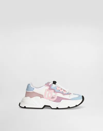 Dolce & Gabbana Nylon Mesh Daymaster Sneakers With Dg Logo In Multicolor