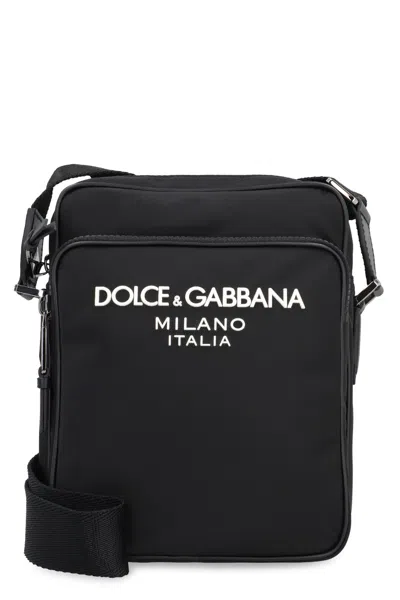 Dolce & Gabbana Shoulder Bag With Logo In Black
