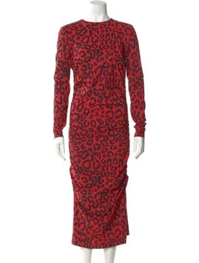 Pre-owned Dolce & Gabbana Nylon Midi Length Dress In Red