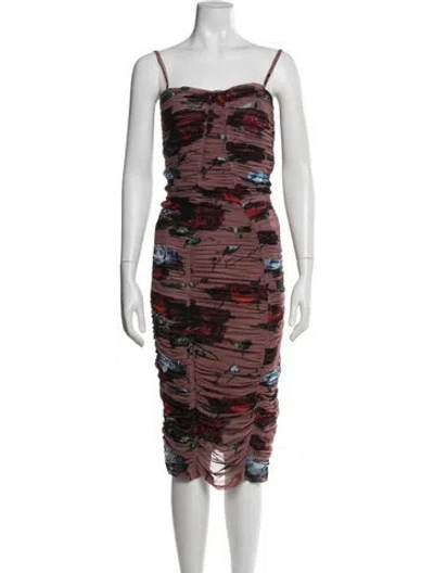 Pre-owned Dolce & Gabbana Nylon Midi Length Dress In Red