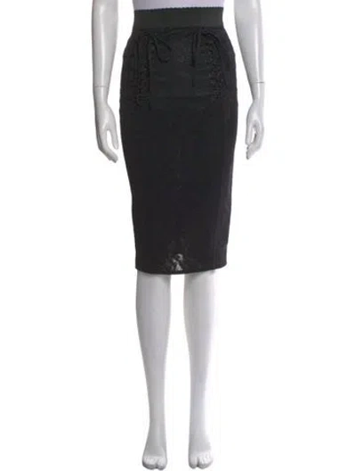 Pre-owned Dolce & Gabbana Nylon Midi Length Skirt In Black