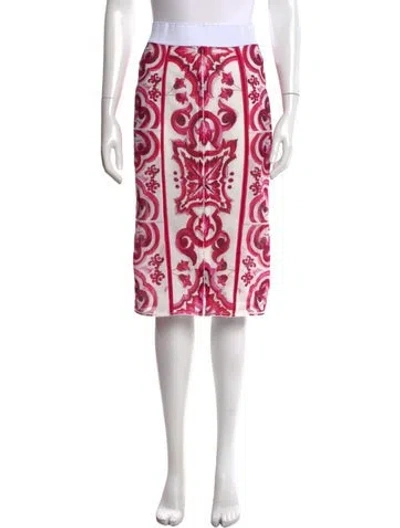 Pre-owned Dolce & Gabbana Nylon Midi Length Skirt W/ Tags In Pink