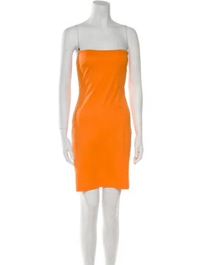 Pre-owned Dolce & Gabbana Nylon Mini Dress In Orange