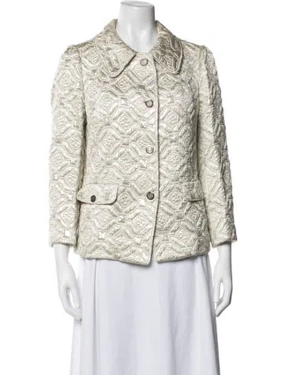 Pre-owned Dolce & Gabbana Nylon Patterned Blazer In Neutrals