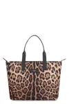 Dolce & Gabbana Nylon Shopper Bag In Animalier