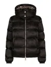 Dolce & Gabbana Monogram-jacquard Puffer Jacket In Black