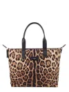 Dolce & Gabbana Nylon Shoulder Bag With Animalier Print