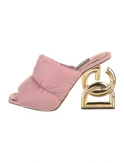 Pre-owned Dolce & Gabbana Nylon Slides In Pink
