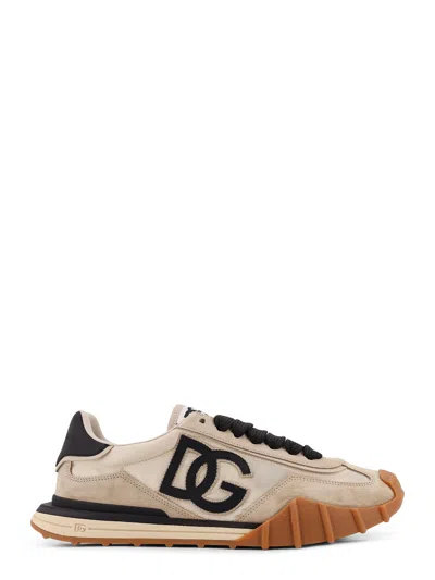 Dolce & Gabbana Dg Athletic Black Low Top Sneakers With Logo Patch On The Tongue And Maxi Logo On The Side In Suede 