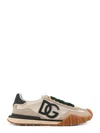 Dolce & Gabbana Dg Athletic Black Low Top Sneakers With Logo Patch On The Tongue And Maxi Logo On The Side In Suede  In Neutral