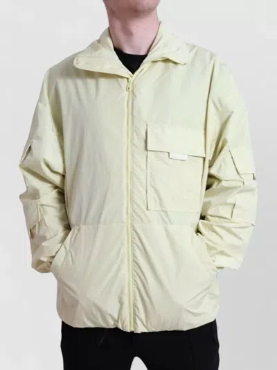 Dolce & Gabbana Nylon Stand Collar Zip Parka Jacket In Yellow