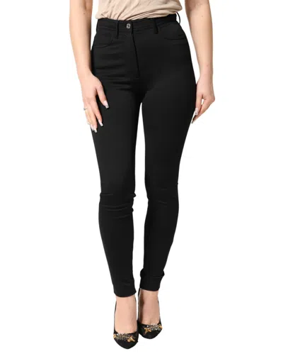 Dolce & Gabbana Nylon Stretch Skinny Pants In Black