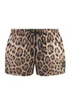 Dolce & Gabbana Brown All-over Leopard Print Shorts Swimsuit
