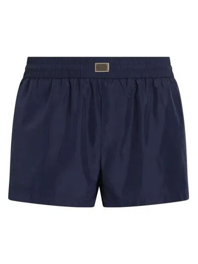 Dolce & Gabbana Nylon Swim Shorts In Blue