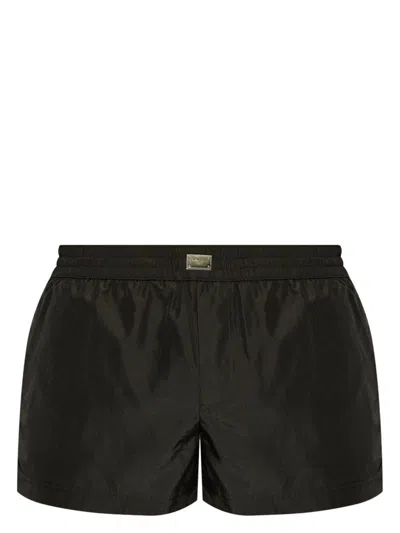 Dolce & Gabbana Nylon Swim Shorts In Black