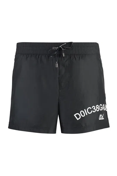 Dolce & Gabbana Logo Swim Shorts In Black