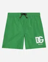 DOLCE & GABBANA NYLON SWIM TRUNKS WITH DG LOGO