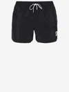 Dolce & Gabbana Printed Swim Trunks With Mid-length And Logo In Black