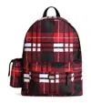 Dolce & Gabbana Nylon Tartan Print Backpack In Red