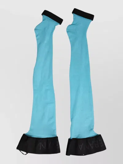 Dolce & Gabbana Nylon Thigh High Socks In Blue