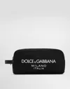 Dolce & Gabbana Nylon Toiletry Bag With Rubberized Logo In Black