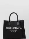 Dolce & Gabbana Large Rubberized Logo Top Handle Bag In Black