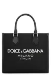 Dolce & Gabbana Large Rubberized Logo Top Handle Bag In Black
